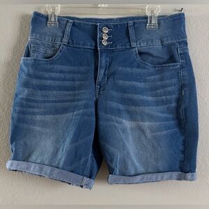 Copper Flash Denim Blue Women's Bermuda Shorts Size 10 Three Button Zip